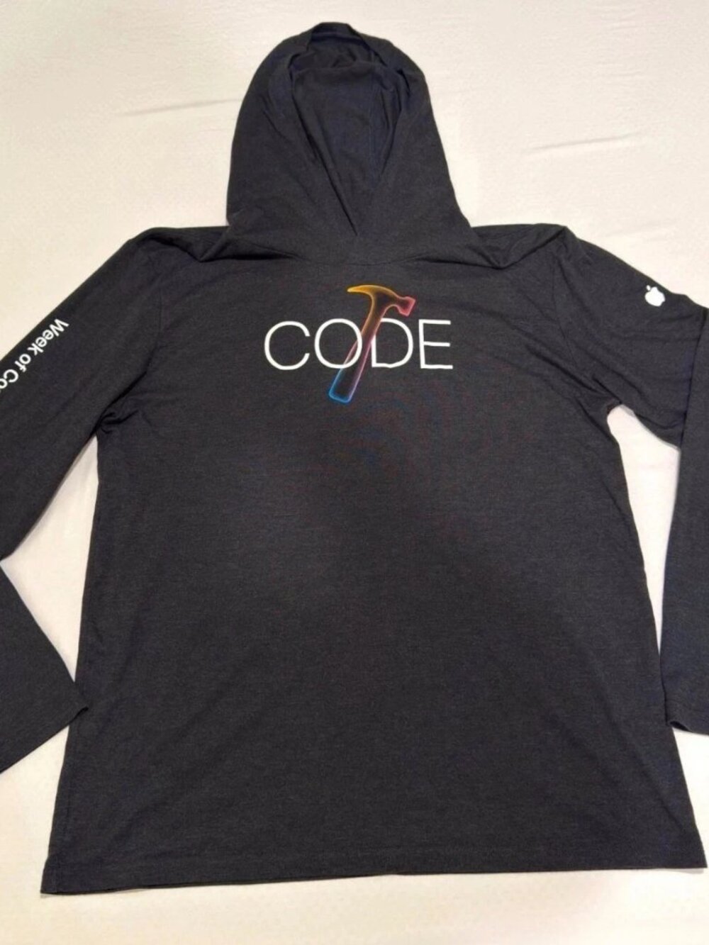 Apple Logo WEEK OF CODE 2025 HOODIE XL Employee Gray Mac iPhone WoC 3XL